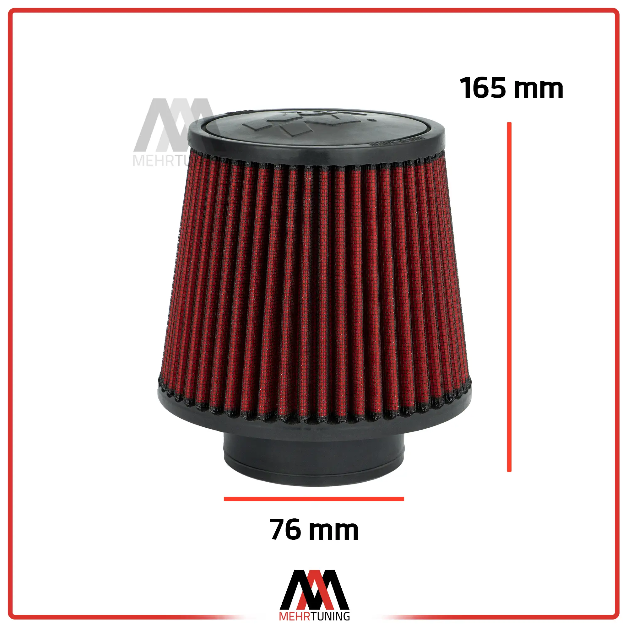 فیلتر هوای ماشین دهانه 76میل و ارتفاع 165 میل K&N 1 فیلتر هوای ماشین کوتاه K&N