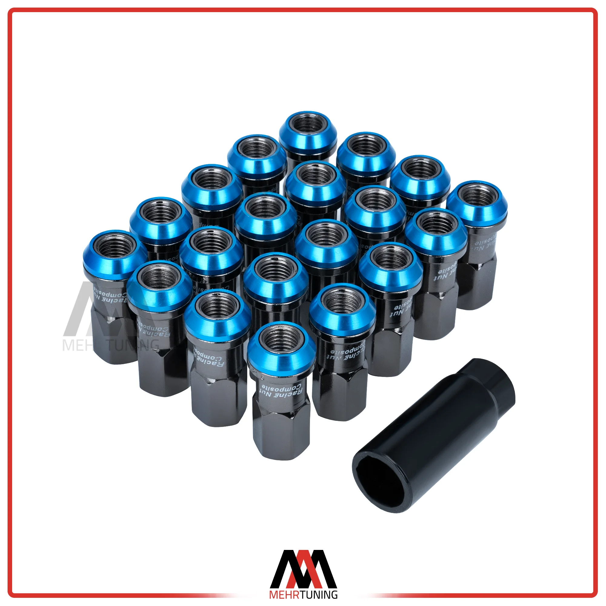 مهره چرخ اسپرت آبی ولک ریسینگ M12×P1.5 1 مهره چرخ اسپرت