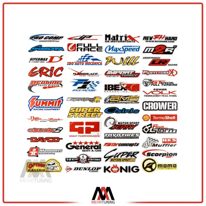 استیکر طرح برند های ریسینگ