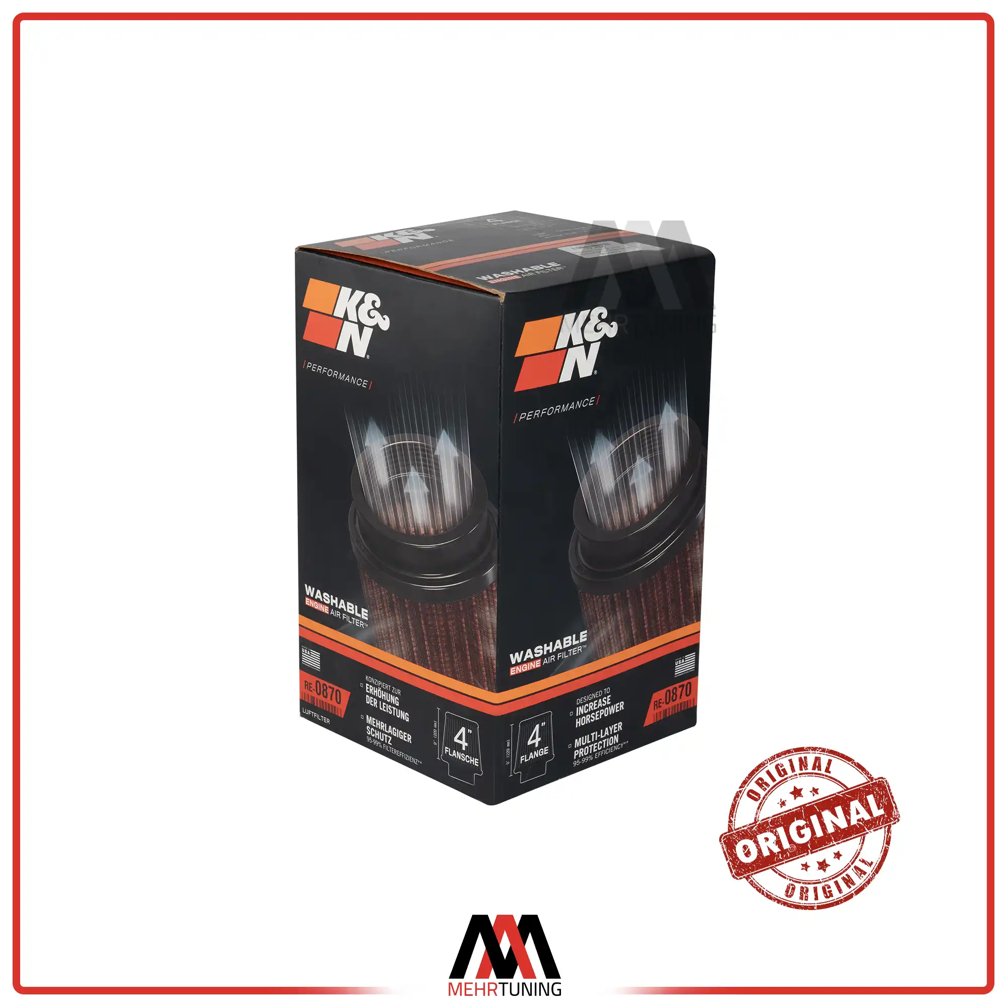 فیلتر هوا K&N بلند اورجینال 0870 5 هزینه فیلتر هوا K&N بلند اورجینال