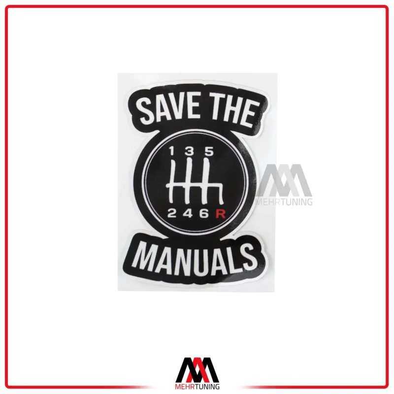 استیکر ماشین طرح SAVE THE MANUALS