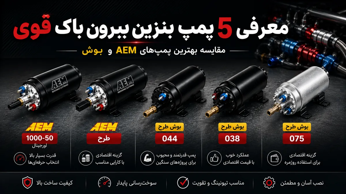 لوازم توربو تیونینگ خودرو | MehrTuning 39 پمپ بنزین قوی بیرون باک