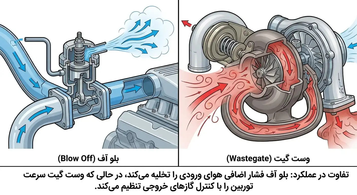 لوازم توربو تیونینگ خودرو | MehrTuning 112 تفاوت بلو آف (Blow Off) و وست گیت (Wastegate) توربو در چیست؟ + کاربردها