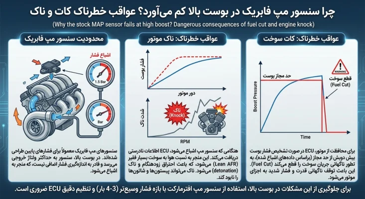 چرا سنسور مپ فابریک در بوست بالا کم می‌آورد؟ عواقب خطرناک کات و ناک